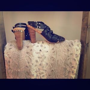 COACH Leather wraparound ankle heels